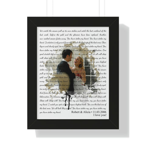 Printify Black Framed 11x14 Poster - Stolen Font 2 - Robert & Alicia - 11/03/2006