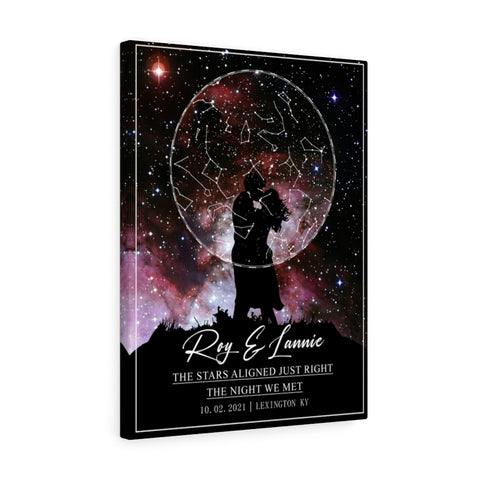 Star map -- Roy &Lannie 10/02/2021-- Canvas 18x24 -- Printify