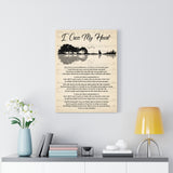 Music Lyrics Song -- Canvas 18"X24" -- I cross my heart (George Strait)
