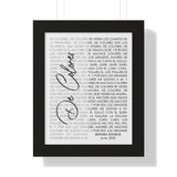 Lyrics -- Senora Sugrue  June, 2022 -- Black framed 11x14 -- Printify