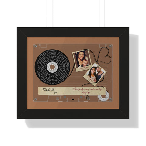 Cassettes-Tape Prints -- Black framed poster/ 11"x14" -- Mama & Gump