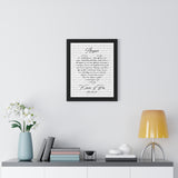 Lyrics Song -- Black framed poster/ 16"x20" -- Kevin & Pia 09.18.21