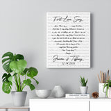 Lyrics Song -- Canvas 11"X14" --  Jensen & Tiffany
