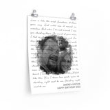 Lyrics -- Andrea & Kevin (Happy Birthday 2022) -- 16x20 -- Printify