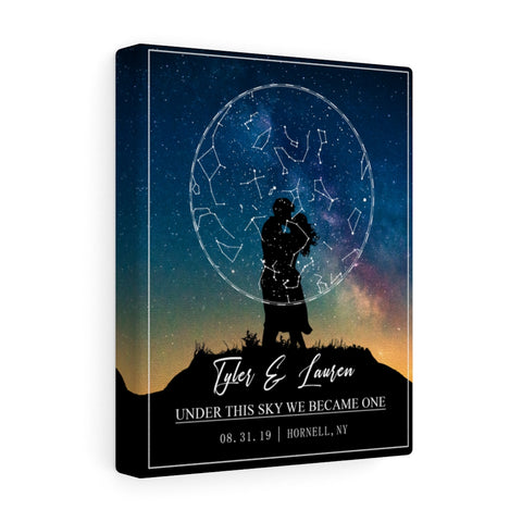 Star map -- Tyler & Lauren 08/31/19 -- Canvas 8x10 -- Printify