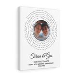 Lyrics Song -- Canvas 11"X14" -- Gus and Teresa 07.06.1985