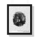 Lyrics -- Travis & Maria March 03, 2020 -- Black framed 16x20 -- Printify
