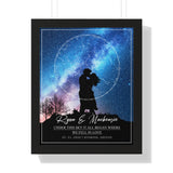 Star map -- Ryan & Mackenzie 07/21/2020 -- Black framed 16x20 -- Printify