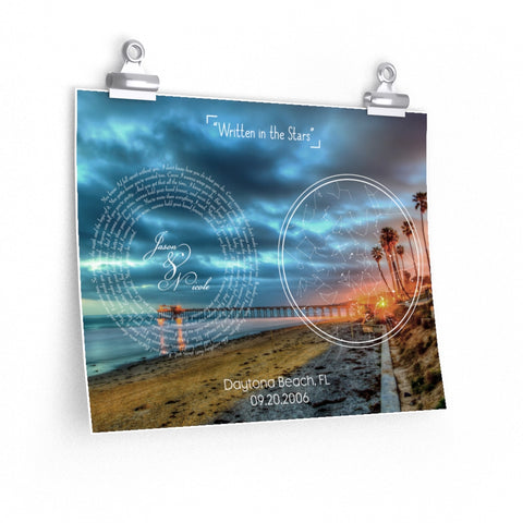 Stars Map Wedding -- Poster 11"x14" -- Jason & Nicole