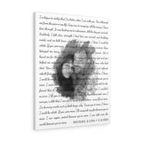 Lyrics -- Michael & Lisa 11.6.2020 -- Canvas 24x30 -- Printify