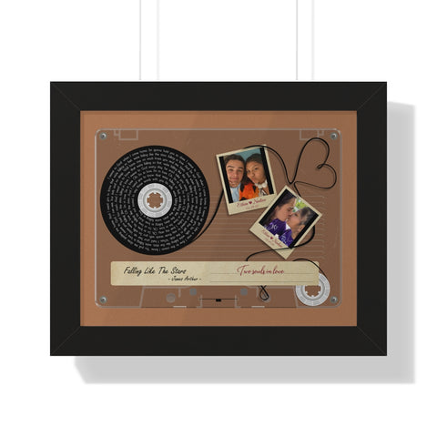 Cassette tape -- Ethan & Nadine 04.25.20 -- Black frame 11x14 -- Printify