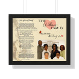 Lyrics -- The williams family May 09 2020 -- Black framed 16x20 -- Printify