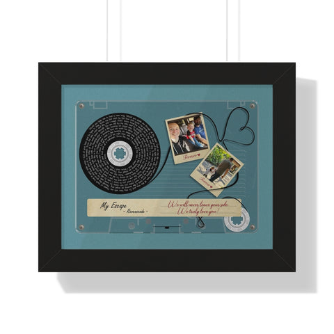 Cassette -- We truly love you! -- Black framed 11x14 -- Printify