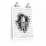 Lyrics Song -- poster/ 9''x11'' -- Felipe & Cynthia 08-17-2019