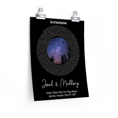 Star map -- Joel & Mallory -- Poster 11x14 -- Printify