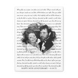 Lyrics Song -- Canvas 12"X16" -- Carol & Steve  Happy 50th Anniversary