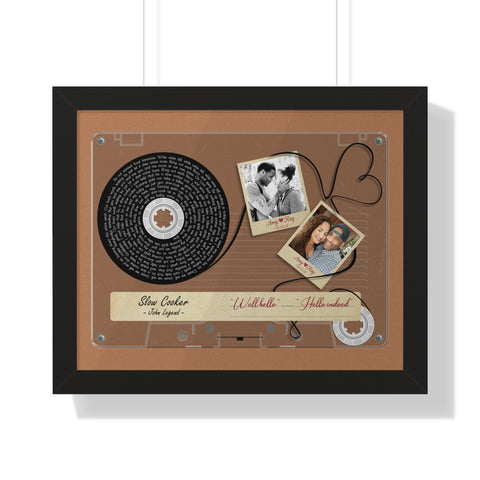 Cassette -- Amy & Ray 04.02.21 -- Black framed 16x20 -- Printify