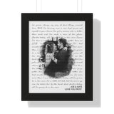 Lyrics Song -- Black framed poster/ 11"x14" -- Joe & Kate