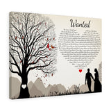 Music Lyrics Song --  Canvas 18"X24" -- Wanted (Hunter Hays)