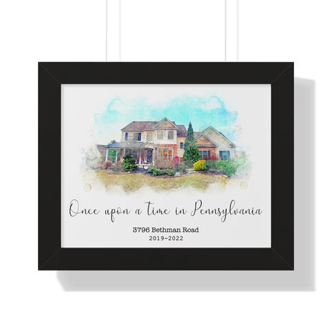 Print poster -- Once upon a time in Pennsylvania -- Black framed 11x14 -- Printify