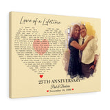 Music Lyrics Song -- Canvas 18"X24" -- Paul & Barbara
