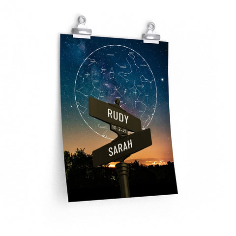 Star Map --  Rudy Sarah -- 11x14 -- Printify