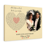 Music Lyrics Song -- Canvas 18"X24" -- Melissa and Stephen