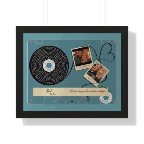 Cassette -- Crystal & Matt 10.13.2021 -- Black framed 16x20 -- Printify