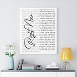 Lyrics Song -- Canvas 24"x30" -- Right Now (Van Halen)