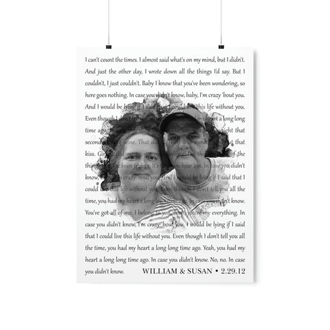 Printify Matte 18x24 Poster - William & Susan 2/29/12 - Font 2 1.3