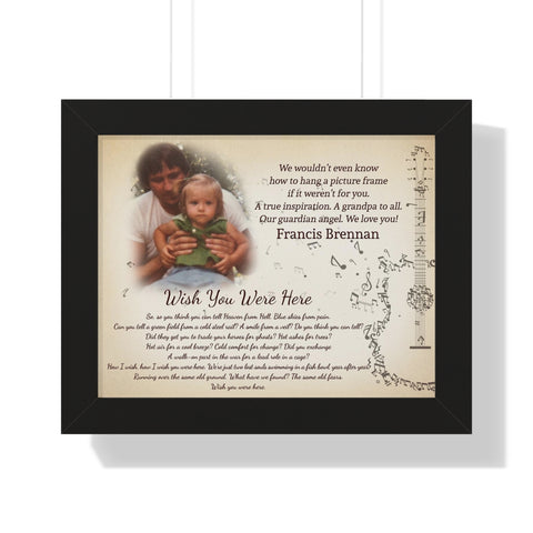 Printify Black Framed 14x11 Poster - Wish You Were Here - Our Guardian Angel. We Love You!