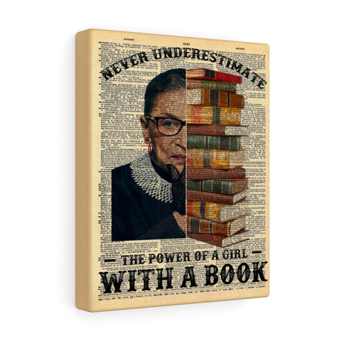 CREATORY Never Underestimate The Power of Girl With A Book -- Canvas 8x10 -- 4 -- printify