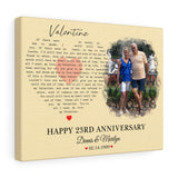 Lyrics -- Dennis & Marilyn 02.14.1999 -- Canvas 11x14 -- Printify