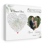 Music Lyrics Song -- Canvas  8"x10" -- Brent and Stephanie