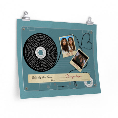 Cassette -- Shay & Lily I love you bestie! -- 16x20 -- Printify