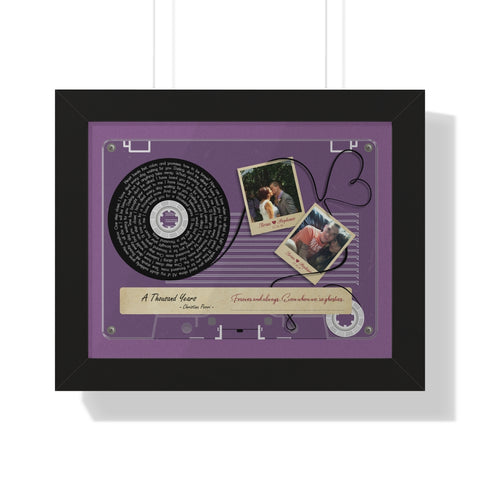 Cassettes-Tape Prints -- Black framed poster/ 11"x14" -- Brian & Stephanie