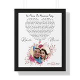 Lyrics --  Roberto & Miriam January 2, 2022 -- Black framed 16x20 -- Printify