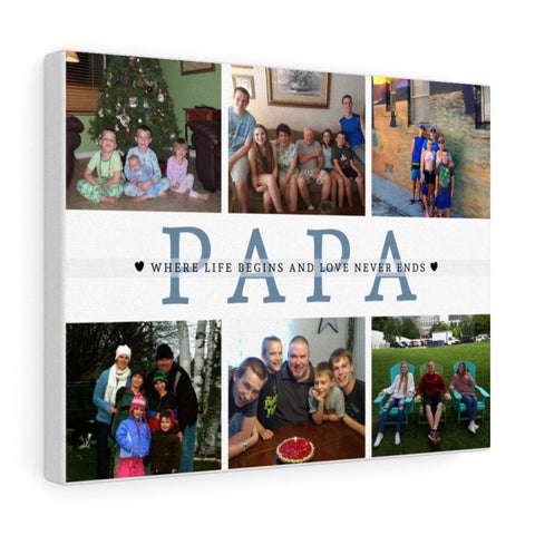 Daddy Family Prints -- Canvas 11"X14" -- Where life begins