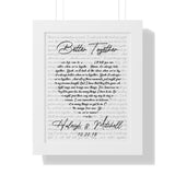 Music Lyrics Song -- Black framed 11"x14" -- Haleigh & Mitchell