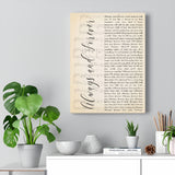 Music Lyrics Song -- Canvas 12"X16" -- Always and Forever