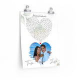 Lyrics Song -- poster/ 11''x14'' -- Trista & Justin 07.15.2011