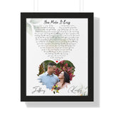 Lyrics Song -- Black framed poster/ 16"x20" -- Jeffrey & Kristy