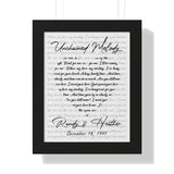 Lyrics -- Randy & Heather December 14, 1991 -- Black framed 11x14 -- Printify