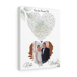 Music Lyrics Song -- Canvas 11"X14" -- Matthew and Nikki