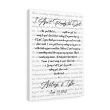 Lyrics -- Ashleigh & Tyler June 11 2022 -- Canvas 18x24 -- Printify