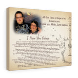 Lyrics -- I Love you Mom , Love Dalton -- Canvas 11x14 -- Printify