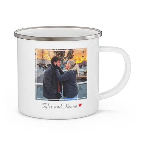 Enamel Mug -- Tyler and Kenna <3 -- 12oz -- Printify