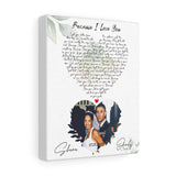 Lyrics -- Andy & Shana 7-25-2003 -- Canvas 8"x10" -- printify