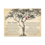 Canvas Gallery Wrap 24x18 Printify - Better Together - Vintage Red Birds & Tree