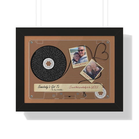 Cassette -- Lindsay & Daniel 11.09.21 -- Black framed 12x16 -- Printify